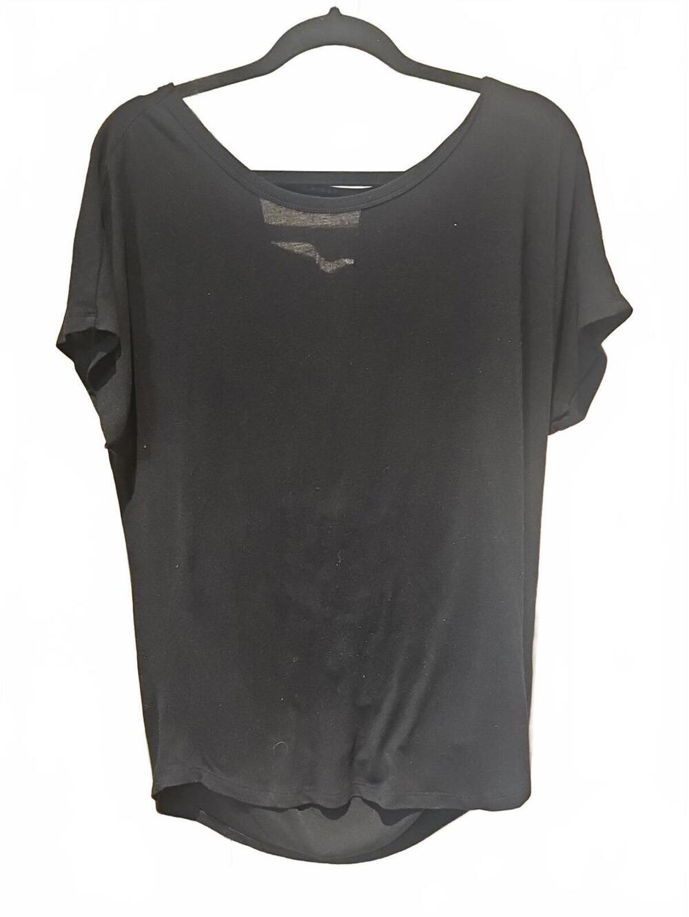 Umgee Oversized Open Draped Back Blouse - Black- Size Medium